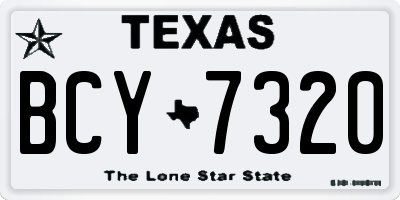 TX license plate BCY7320