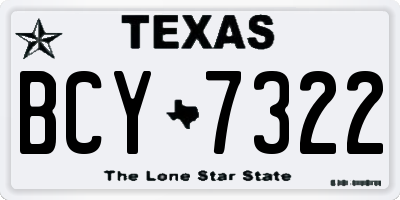 TX license plate BCY7322