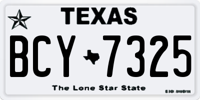 TX license plate BCY7325
