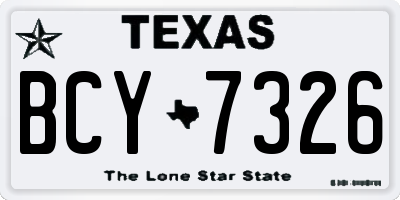 TX license plate BCY7326