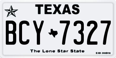 TX license plate BCY7327