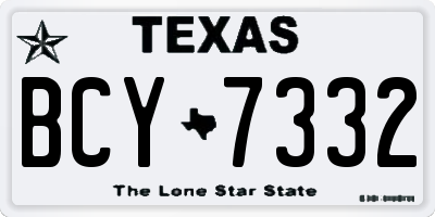 TX license plate BCY7332