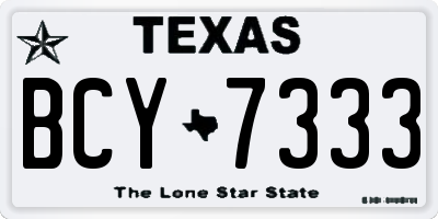 TX license plate BCY7333