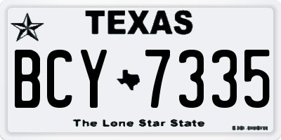 TX license plate BCY7335