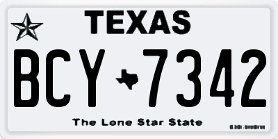 TX license plate BCY7342