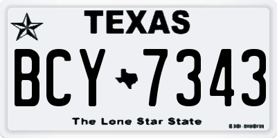 TX license plate BCY7343