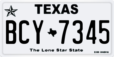 TX license plate BCY7345