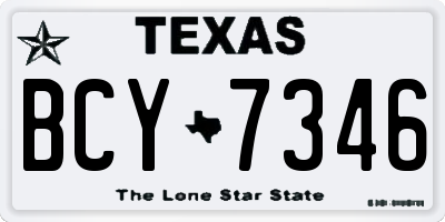 TX license plate BCY7346