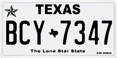 TX license plate BCY7347