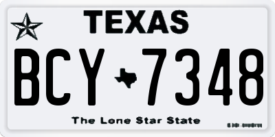 TX license plate BCY7348