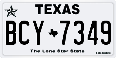 TX license plate BCY7349