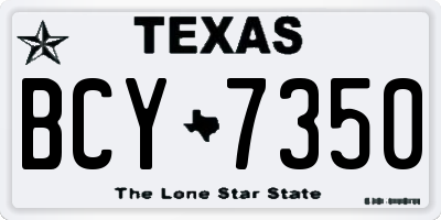 TX license plate BCY7350