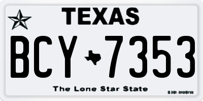 TX license plate BCY7353