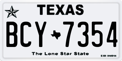TX license plate BCY7354