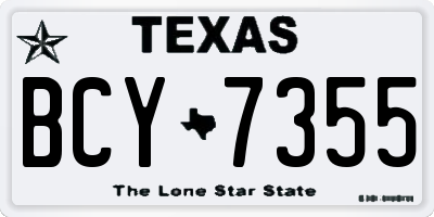 TX license plate BCY7355