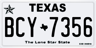 TX license plate BCY7356
