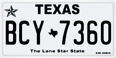TX license plate BCY7360