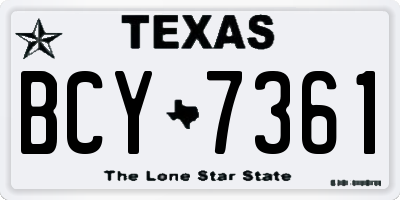 TX license plate BCY7361