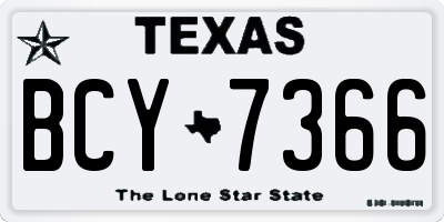 TX license plate BCY7366