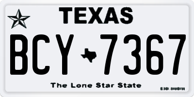TX license plate BCY7367
