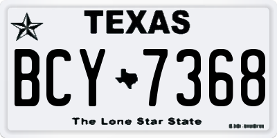 TX license plate BCY7368
