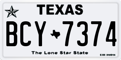 TX license plate BCY7374