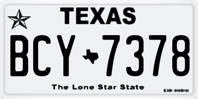 TX license plate BCY7378