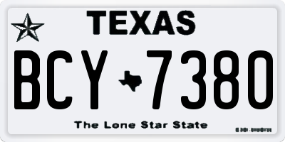 TX license plate BCY7380
