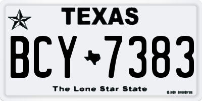 TX license plate BCY7383