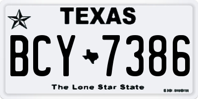 TX license plate BCY7386
