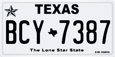 TX license plate BCY7387