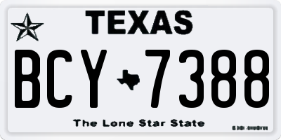 TX license plate BCY7388