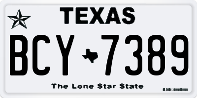 TX license plate BCY7389