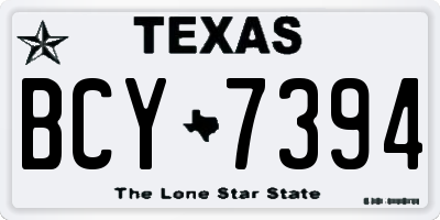 TX license plate BCY7394
