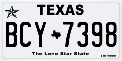 TX license plate BCY7398