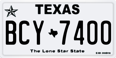 TX license plate BCY7400