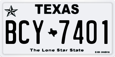 TX license plate BCY7401