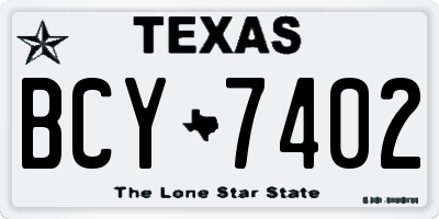 TX license plate BCY7402