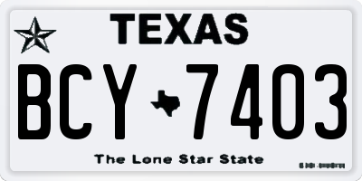TX license plate BCY7403