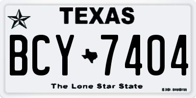 TX license plate BCY7404