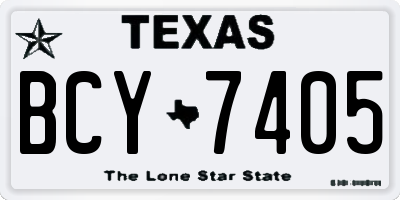 TX license plate BCY7405