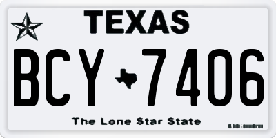 TX license plate BCY7406