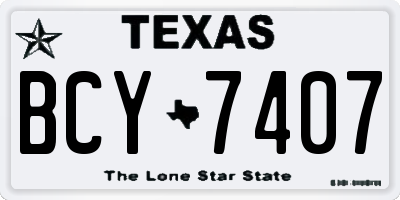TX license plate BCY7407
