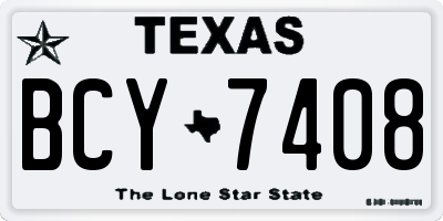 TX license plate BCY7408