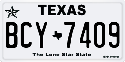 TX license plate BCY7409