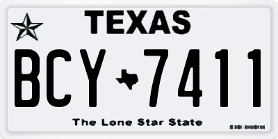 TX license plate BCY7411