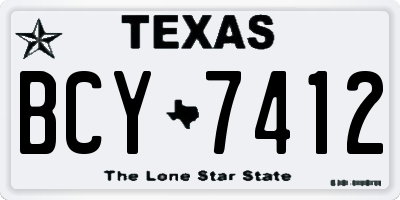 TX license plate BCY7412