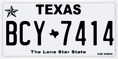 TX license plate BCY7414
