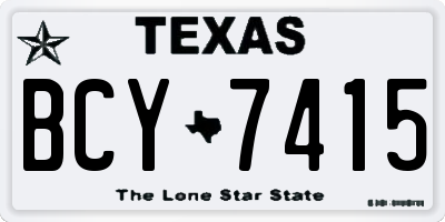 TX license plate BCY7415