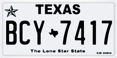 TX license plate BCY7417